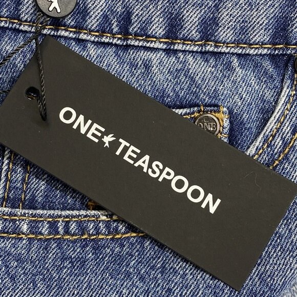 One Teaspoon “Junkyard” Low-Waist Denim Mini Skirt – Size 27 (NWT) - Picture 3 of 11